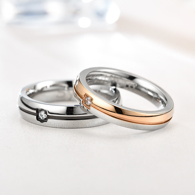 Titanium Simplicity Couple Rings