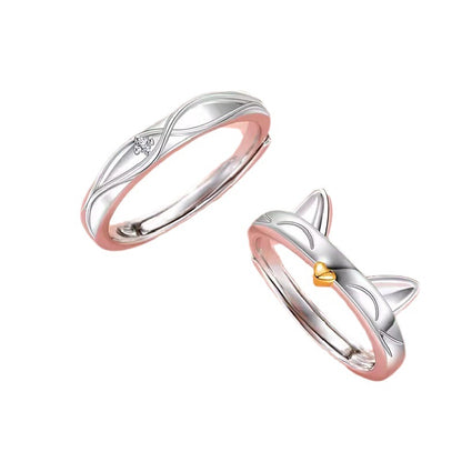 Cat Cute Couple Rings