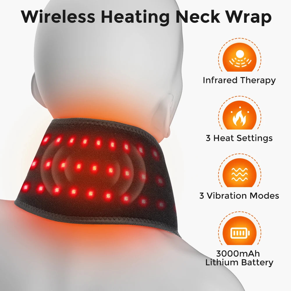 36pcs LED Beads 660&850nm Red Light Heating Belt 3 Levels Heating and Vibration Wrist Wrap for Leg Arm Ankle Vibration Massage