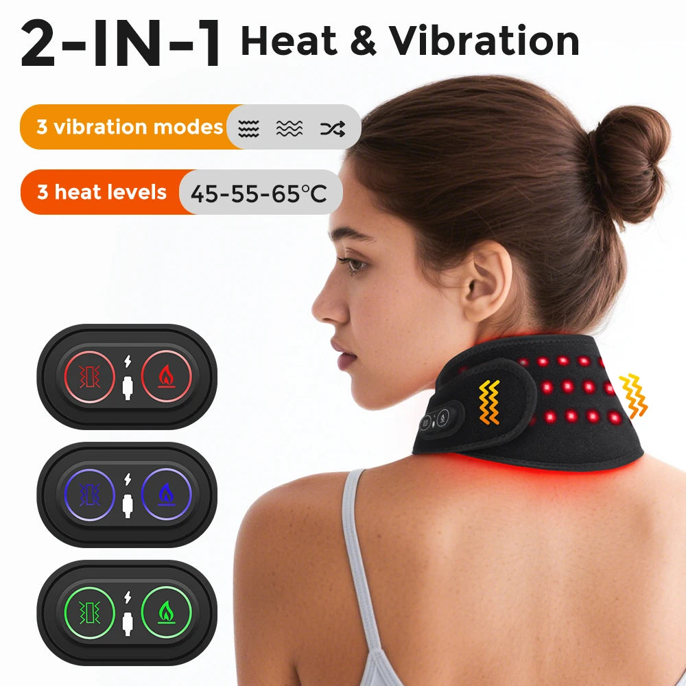 36pcs LED Beads 660&850nm Red Light Heating Belt 3 Levels Heating and Vibration Wrist Wrap for Leg Arm Ankle Vibration Massage