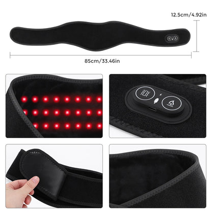 36pcs LED Beads 660&850nm Red Light Heating Belt 3 Levels Heating and Vibration Wrist Wrap for Leg Arm Ankle Vibration Massage