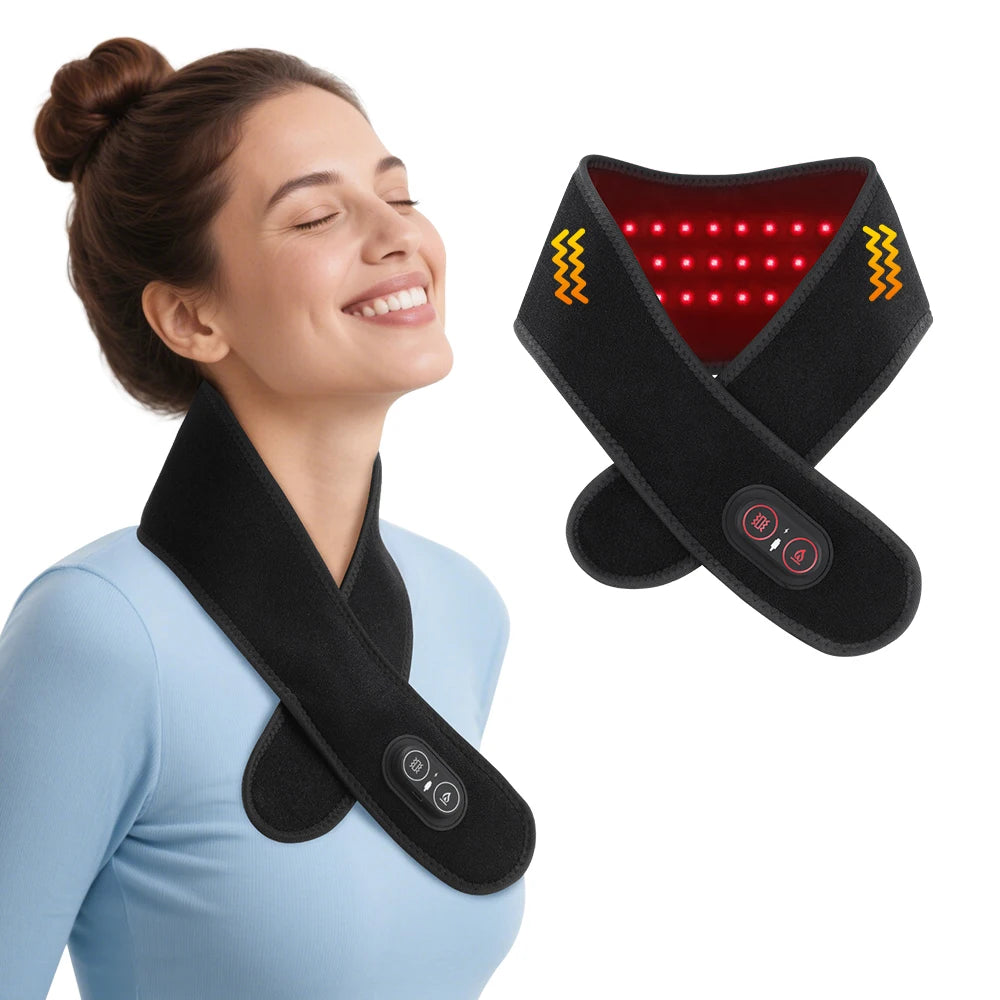 36pcs LED Beads 660&850nm Red Light Heating Belt 3 Levels Heating and Vibration Wrist Wrap for Leg Arm Ankle Vibration Massage